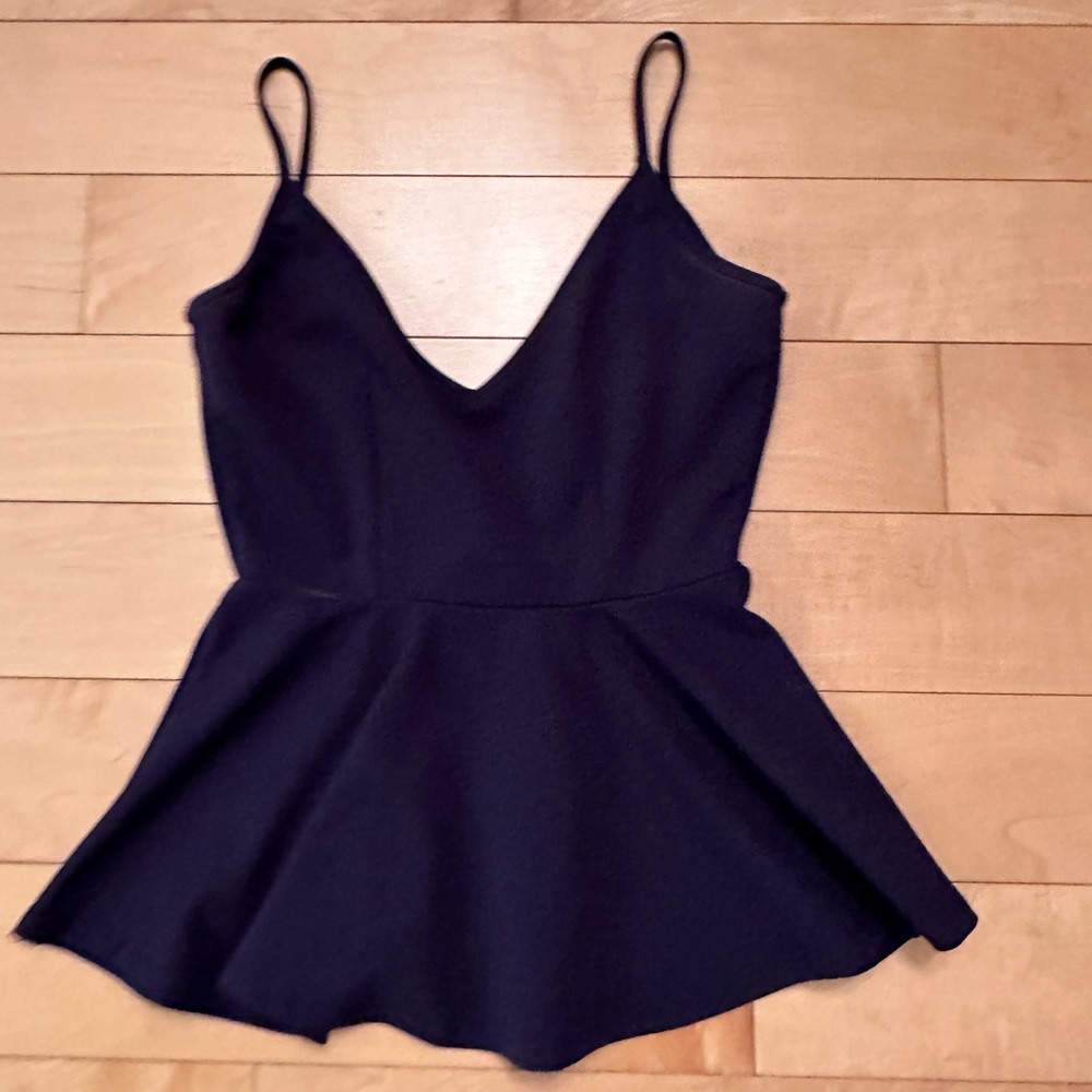 Navy blue v neck tank top